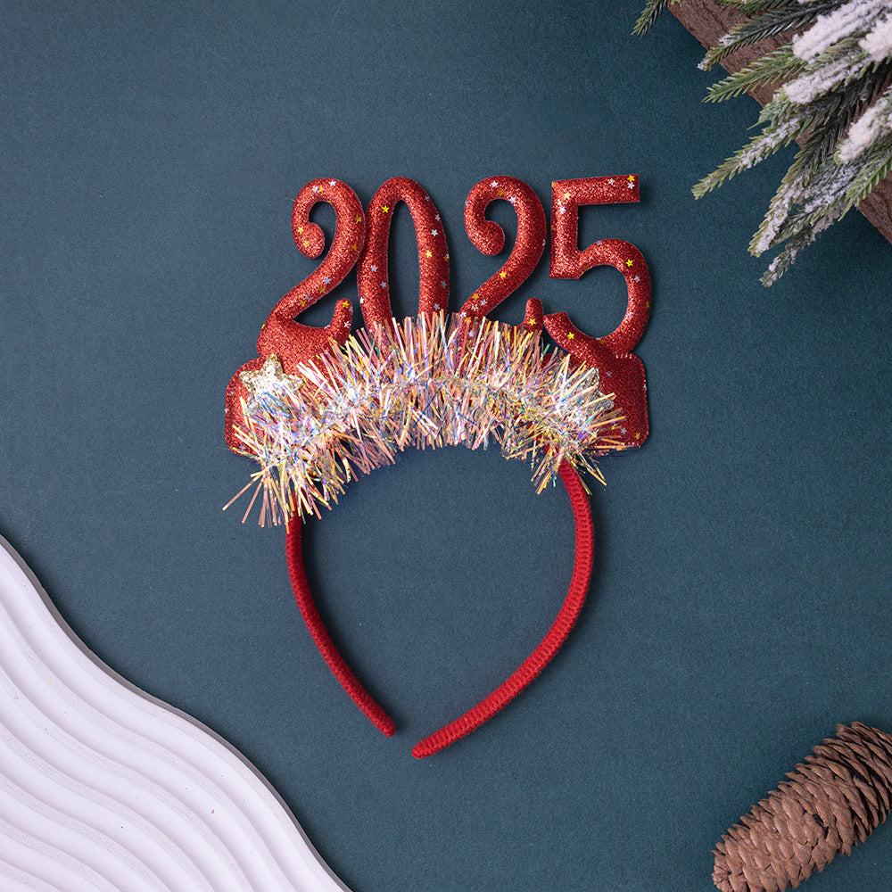Wholesale 2025 Christmas Glasses New Year Party Headband Ornaments